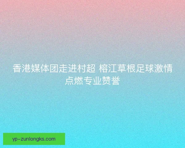 香港媒体团走进村超 榕江草根足球激情点燃专业赞誉